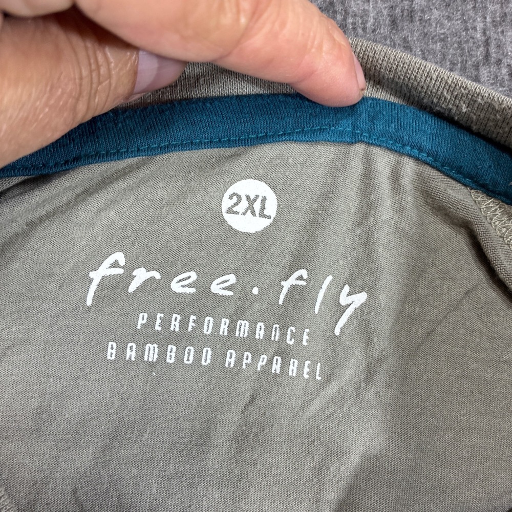 Free Fly Bamboo Long Sleeve Shirt Mens 2XL Gray Performance Lightweight Stain - Picture 3 of 10